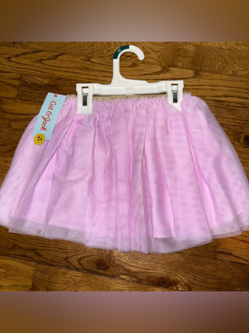 Cat & Jack Light Purple Tulle Skirt with Gold Waistband 4t